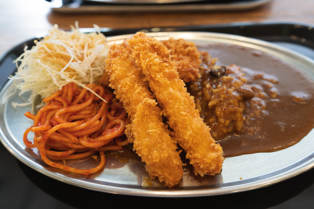 海老フライ&ハーフカツカレー　小盛