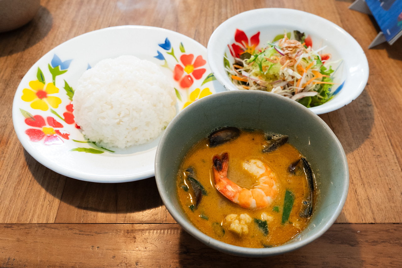 海老とタイバジルのグリーンカレーセット