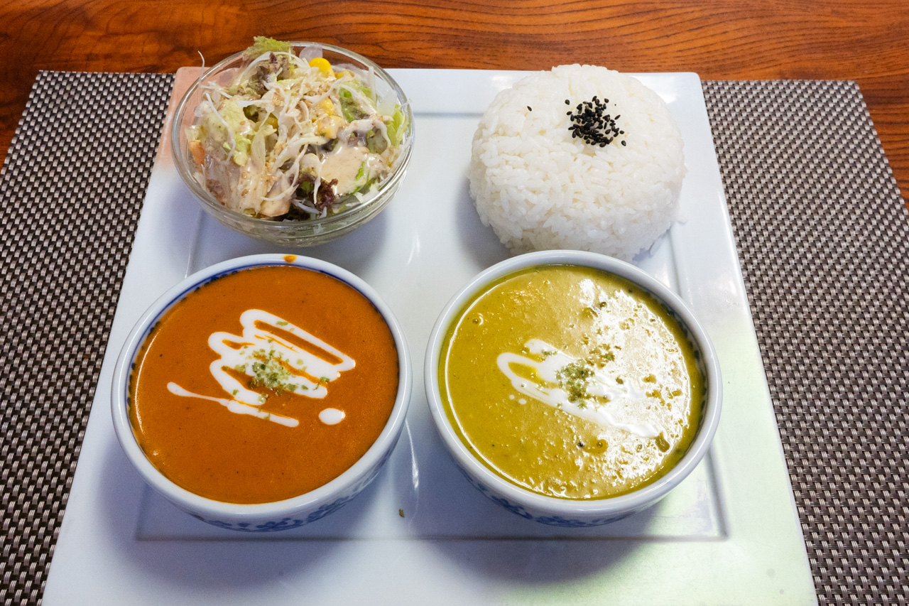 2種カリーセット バターチキンカレー&豆カレー