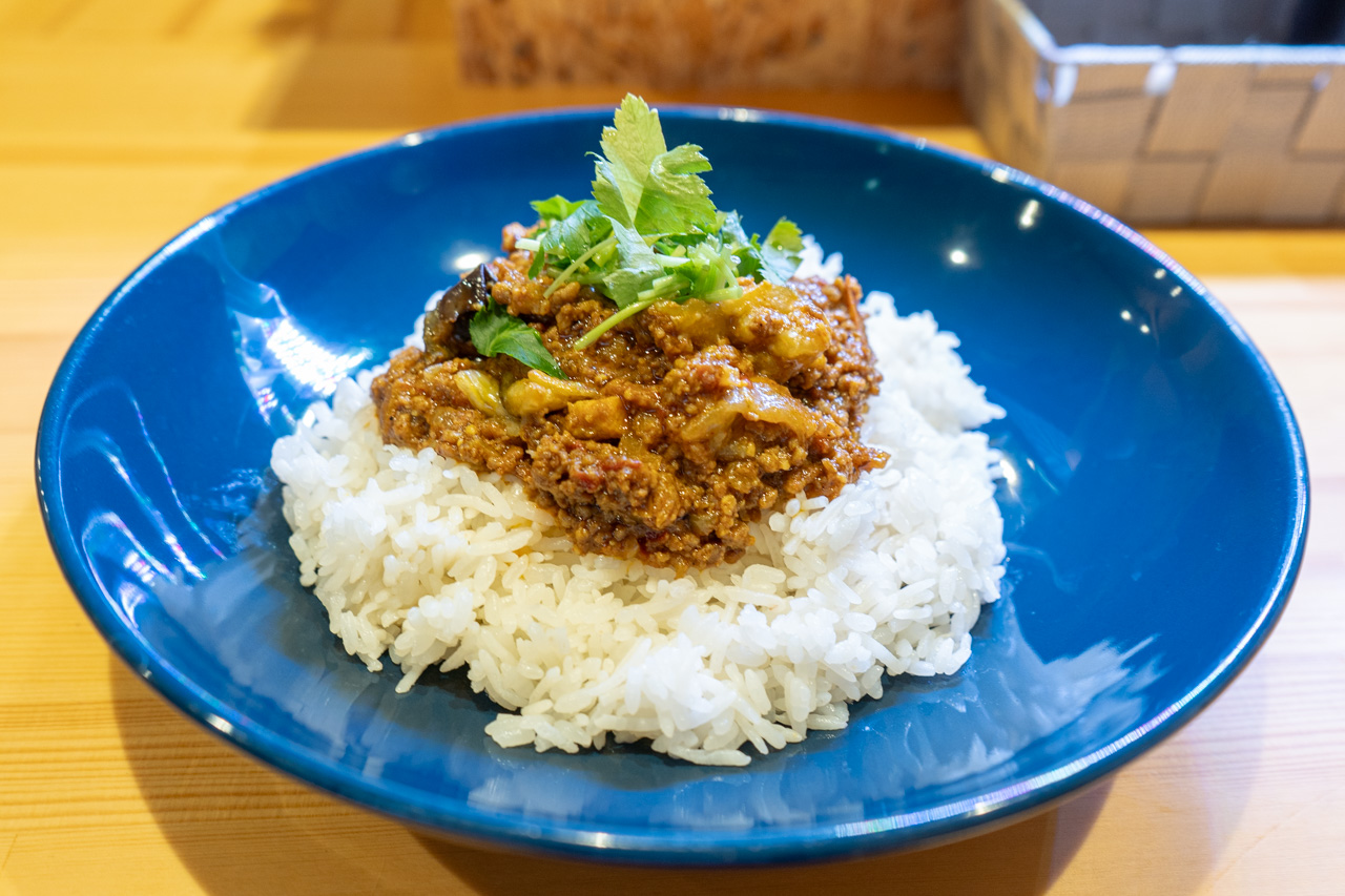 焼きナス味噌キーマ